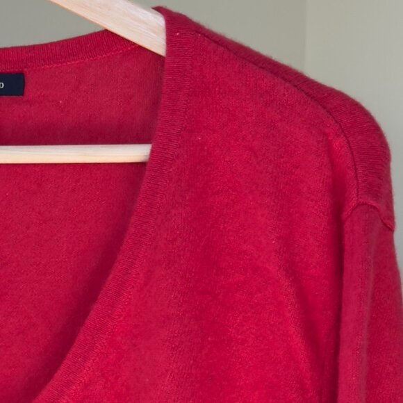 Vintage Lands' End 100% Cashmere Red V-Neck Sweater| US 3X - Picture 4 of 10